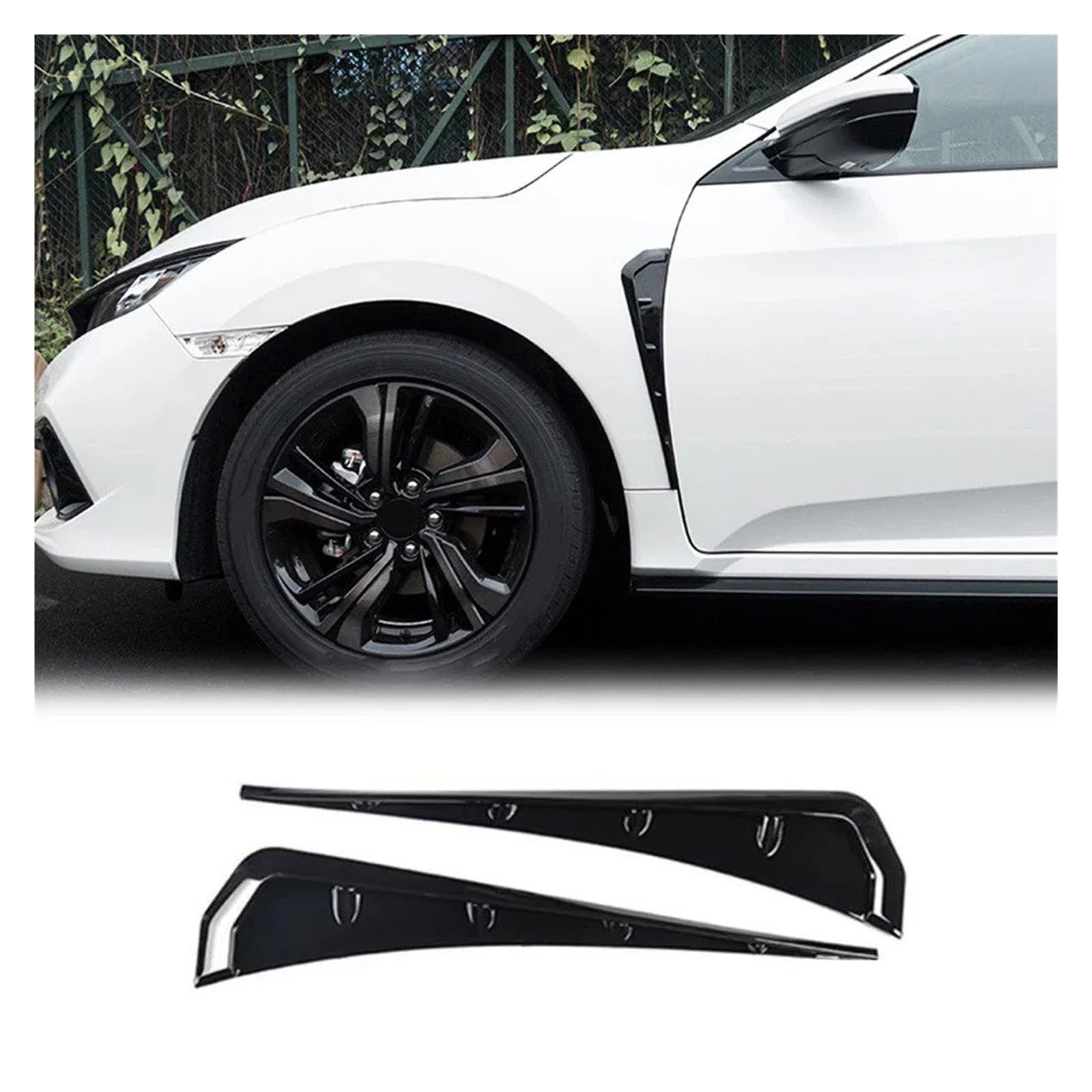 Spritzklappen Für Civic Auto Seite Für Fender Spoiler Wind Messer Seite ABS Kunststoff Carbon Faser Air Vent Dekorative Seite Gill Spritzschutz(Glossy Black) von Amxaqjc