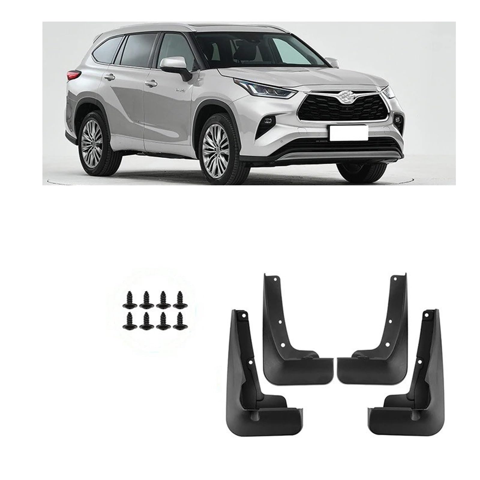 Spritzklappen Für Toyota Für Highlander Für Kluger 2022-2024 Schmutzfänger Für Fender Schlamm Flaps Splash Guards Vorne Und Hinten Räder Für Fender Spritzschutz von Amxaqjc