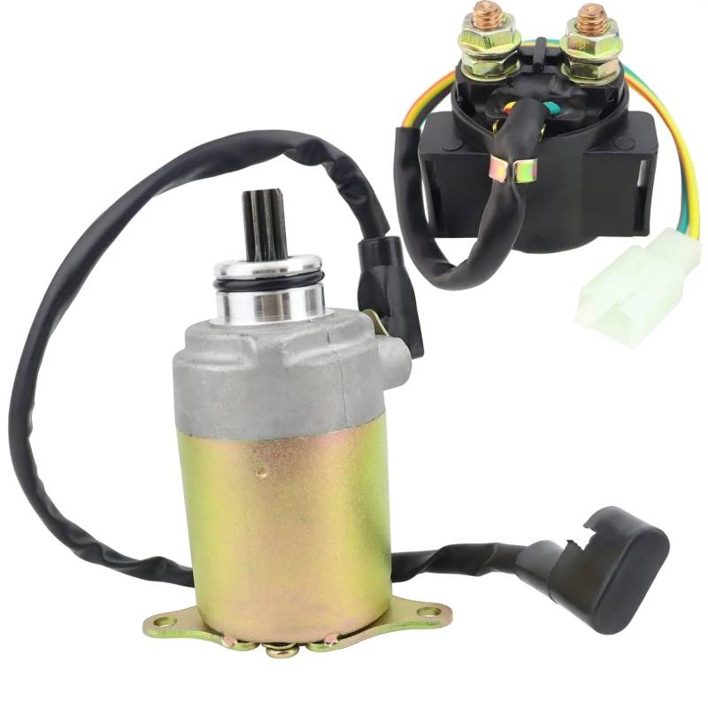 Startermotor Für GY6 Motor 125CC 150CC Für ATV Roller Moped Go Kart Quad 4 Wheelers Starter Motor Magnet Relais Starter Anlasser von Amxaqjc