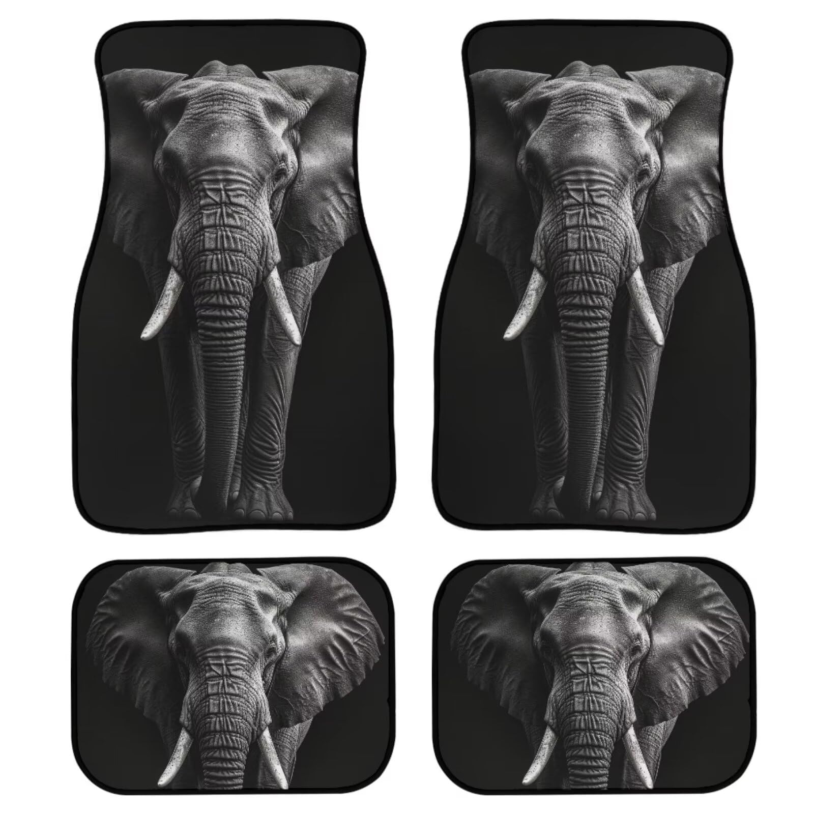 Amzbeauty Elephant Allwetter-Fußmatten für Autos, LKWs, SUV, universelle Bodenauskleidung, Autozubehör von Amzbeauty