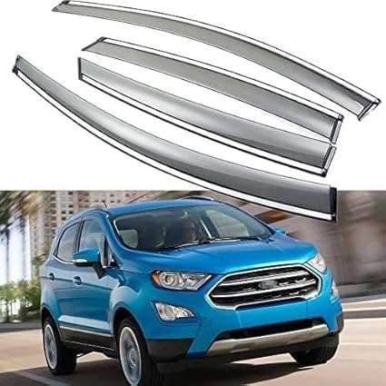 AnJWen Windabweiser für Ford EcoSport 2018–2022, belüftete Seitenfenster, Regenschutz, Zubehör, Wind-, Sonne- und Regenabweiser, 4 Stück von AnJWen