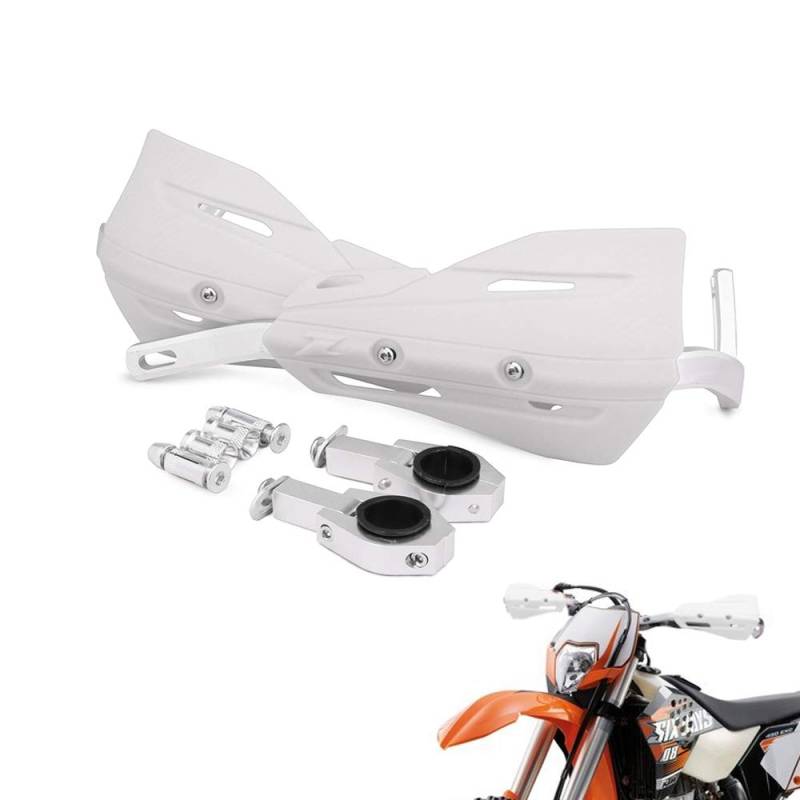 7/20,3 cm und 1 1/20,3 cm Aluminium Motocross Handprotektoren, Universal Hand Wachen für Dirt Bike Motorrad MX Supermoto Racing ATV Quad Kayo (weiß) von AnXin