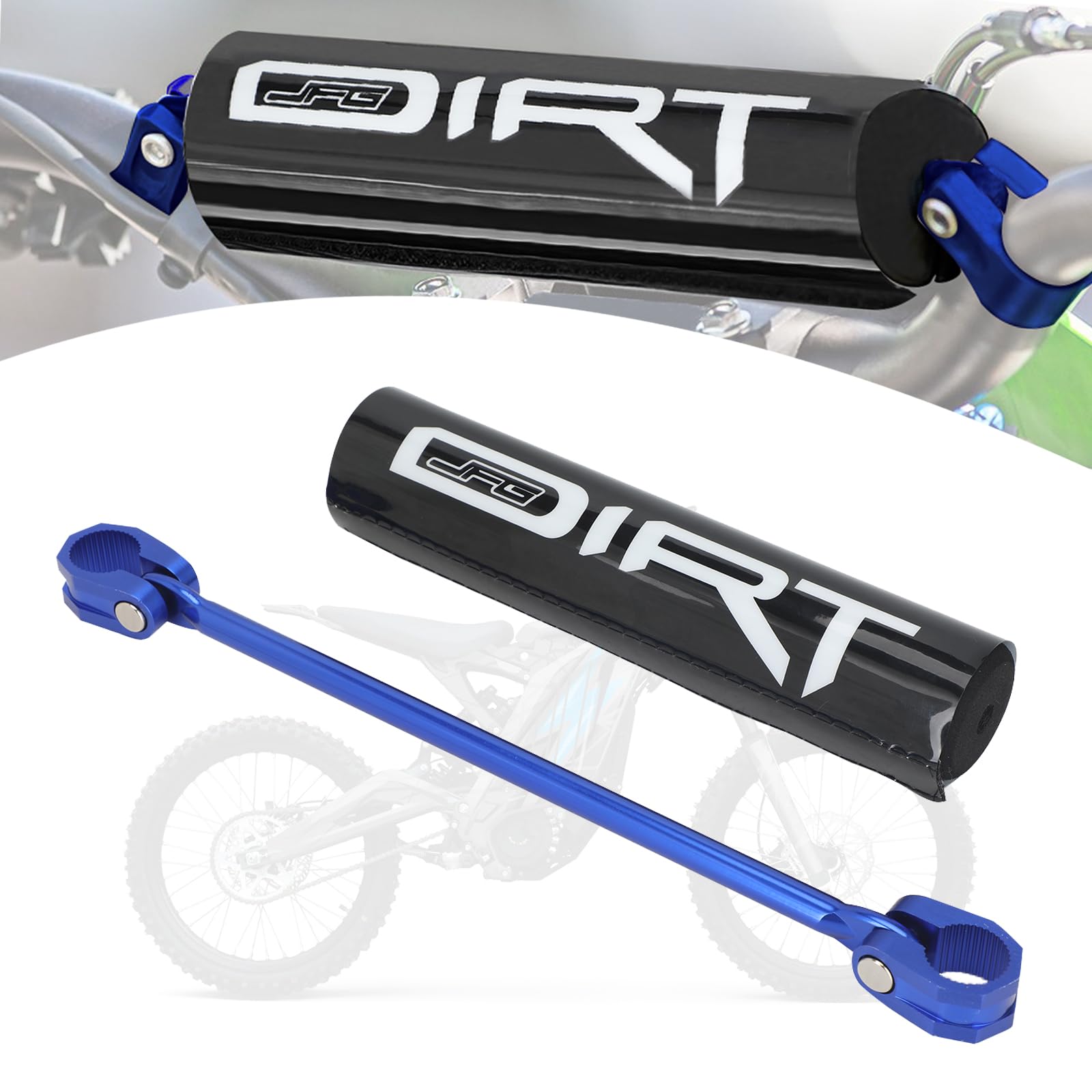 AnXin 22 mm Dirt Bike Lenker-Schutzpolster + Lenker-Balance-Bar, universelles Motocross-Querstange, rundes Pad-Schutz-Set für Sur Ron für Talaria Sting, Blau von AnXin