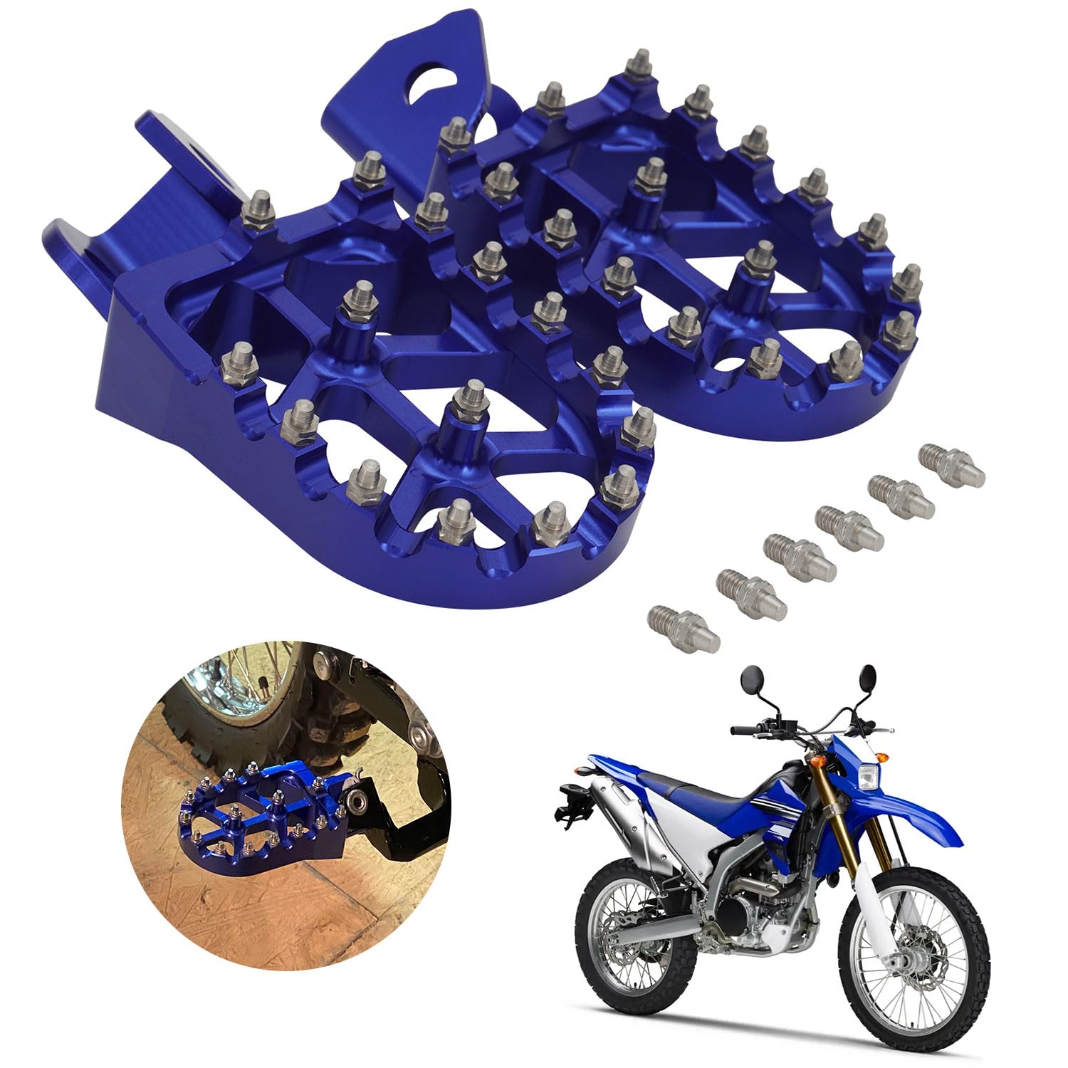 AnXin Fußrasten Fußrasten Fußrasten Fußpedalauflagen CNC MX Für CR SM WR SMS WRE TC TE TXC TXCI SMR Motorrad Blau von AnXin