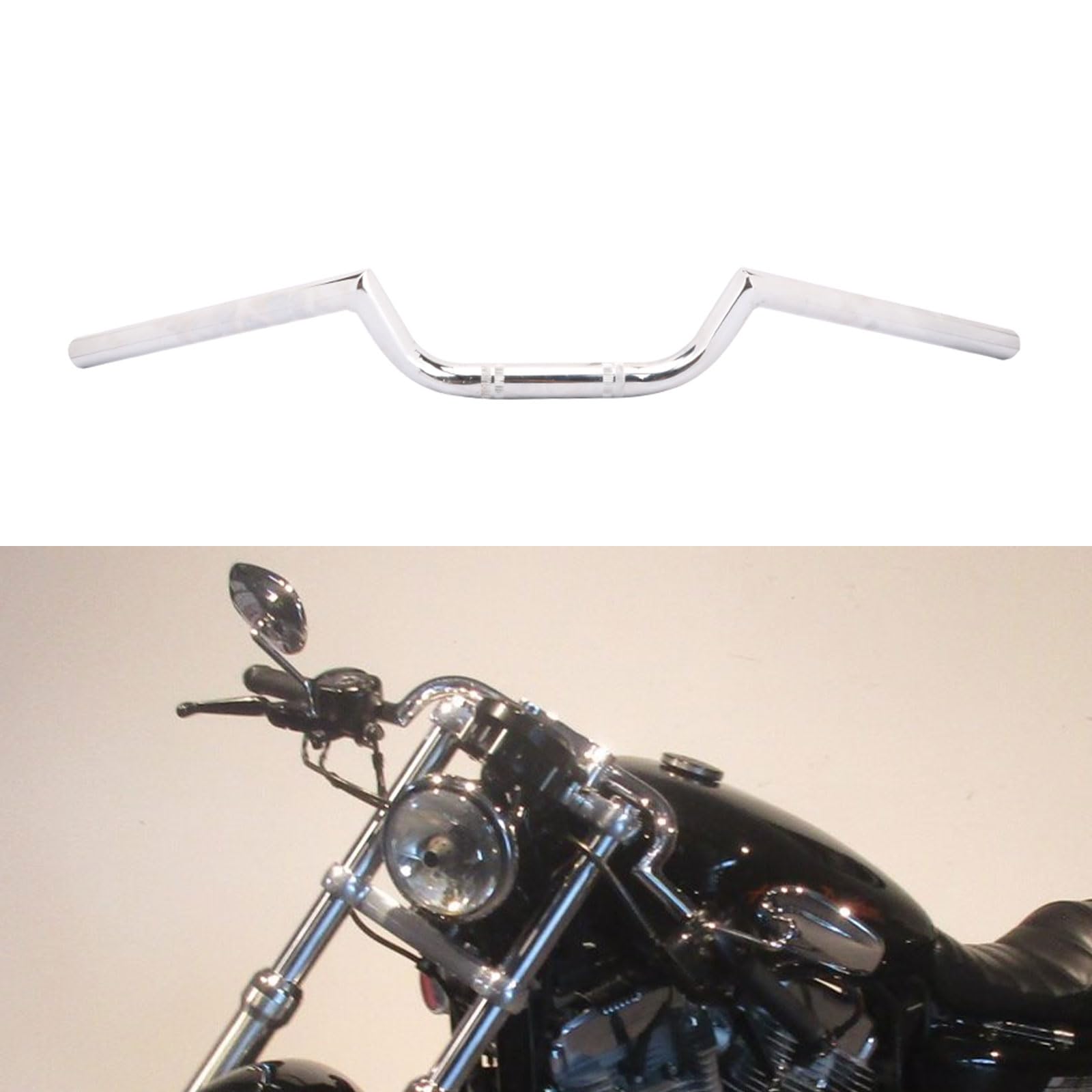 AnXin Motorrad 7/8 "Lenker Cafe Racer Ace Clubman Stil Lenker 22 MM Universal Für Bobber Benutzerdefinierte Anwendung Chrom von AnXin