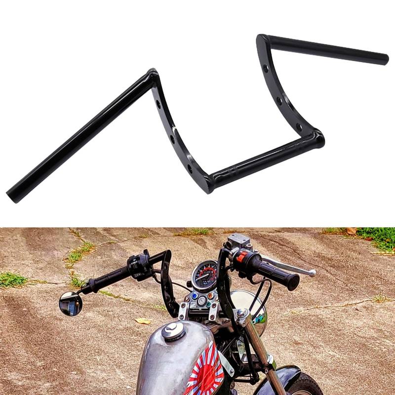 AnXin Motorradlenker Z Lenker 22mm 7/8 "Lenker für Drag Custom Bobber Chopper Cruiser Softail Dyna Sportster - Schwarz von AnXin