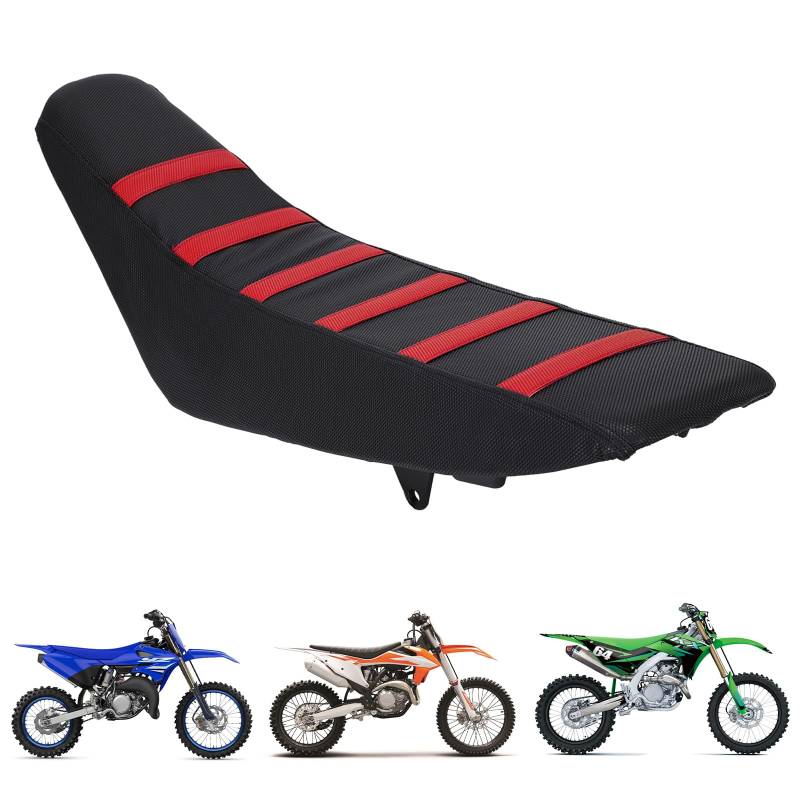 Anxin Universal Motorrad Greifer Sitzbezug Gummi Soft Skin Covers Fit for Most of Dirt Bike Sie SX CRF KXF RM YZ YZF KLX 125 250 150 200 250 350 450 Dirt Pit Bike Off Road Rot von AnXin