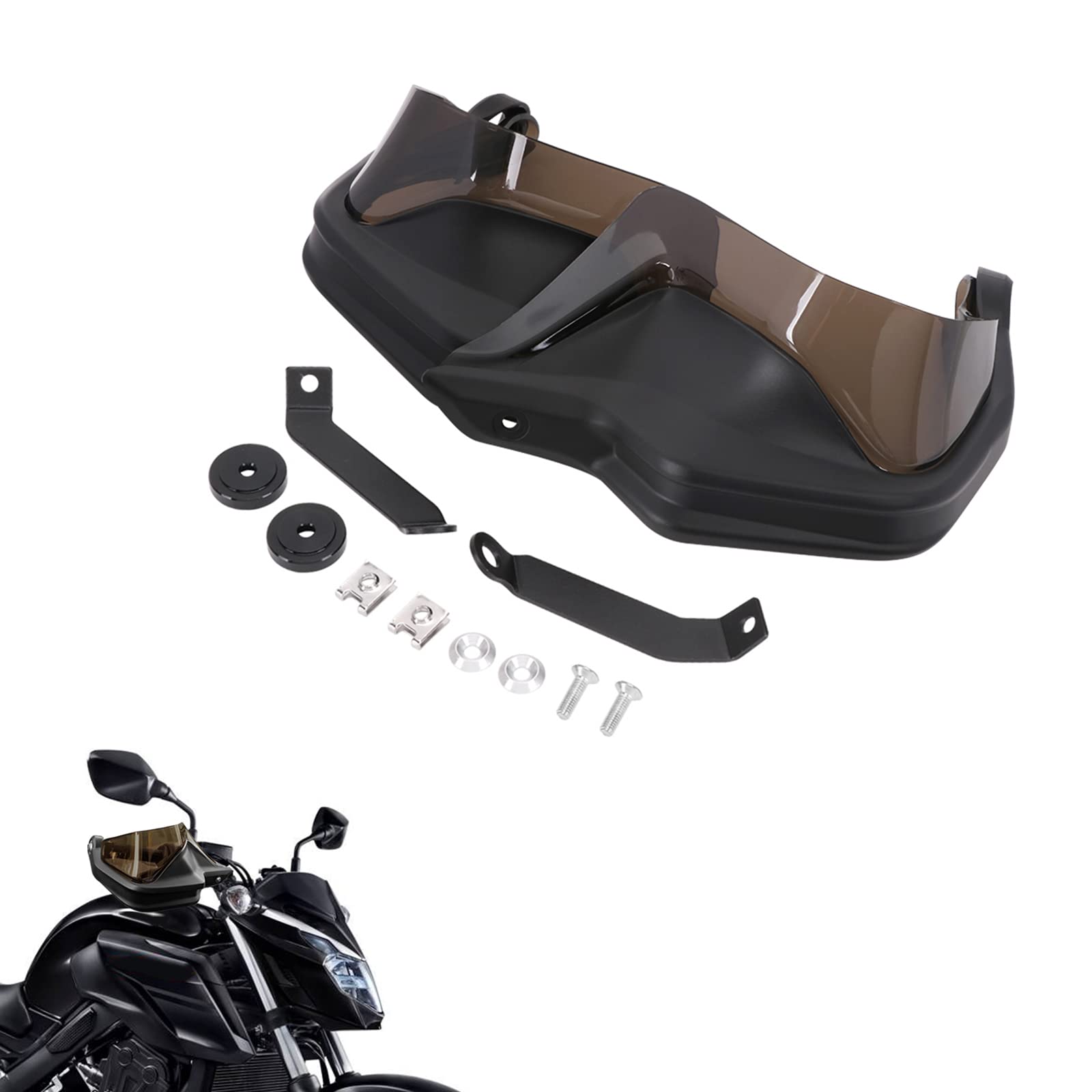 Anxin Motorrad Handprotektoren ABS Kunststoff mit Braune Windschutzscheibe Deflektor für NC700X 750X CB650F CTX700 2014-2018 von AnXin