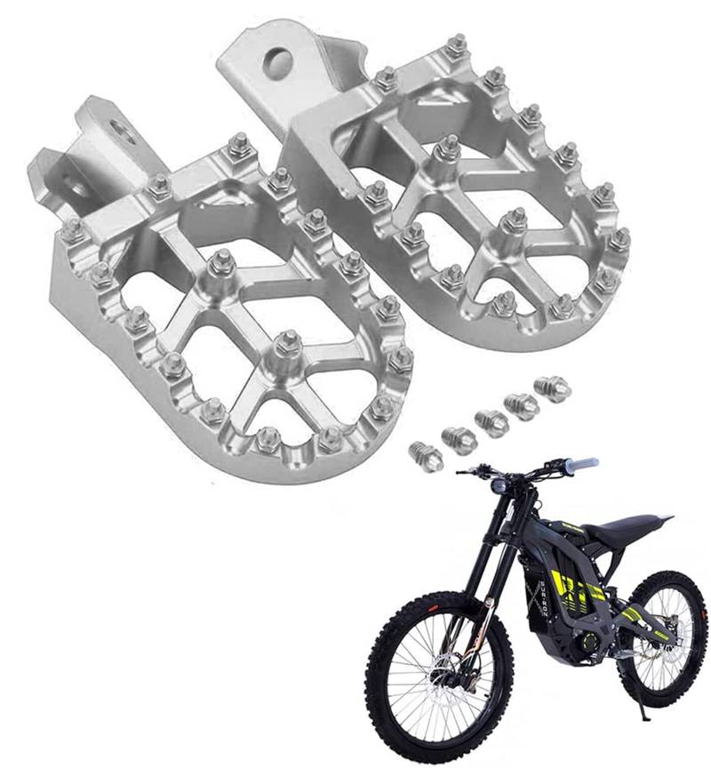 Dike Fahrrad-Fußrasten, Motorrad-Fußrasten, CNC, für Surron/Light Bee/Sur Ron S/Sur Ron X/X160/X260 CRF150F CRF230F 2003–2017 – Silber von AnXin