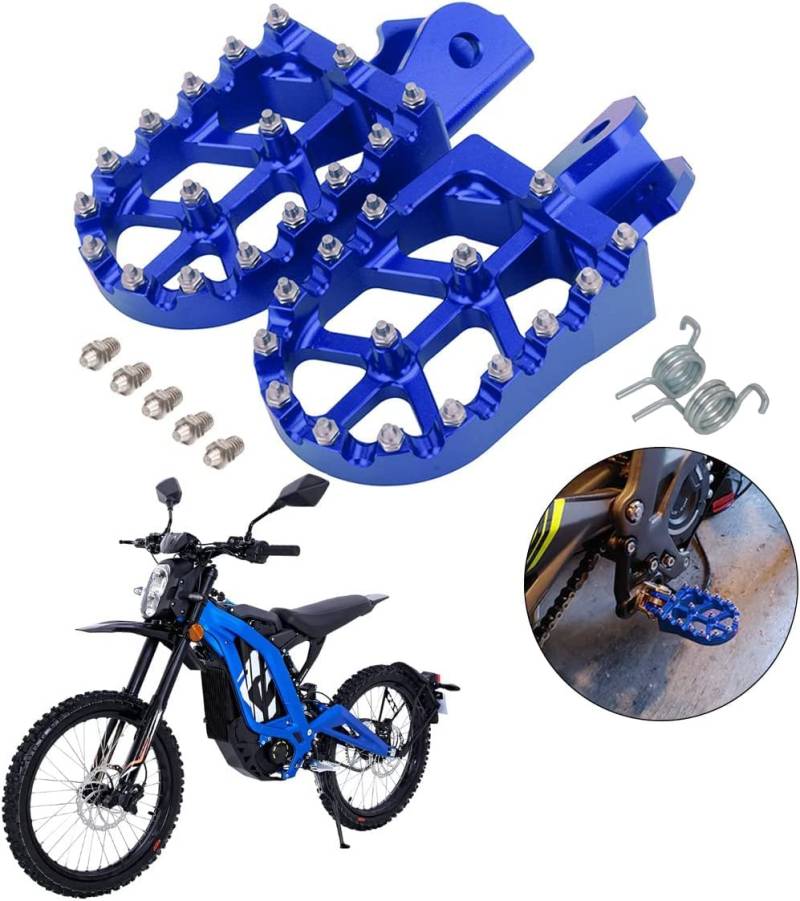 Dirt Bike Fußrasten Motorrad Fußrasten Fußpedale Auflagen CNC für Sur Ron Light Bee S/X Segway X260 X160 CRF150F 2003-2019 CRF230F 2003-2019 Pit Bike Blau von AnXin