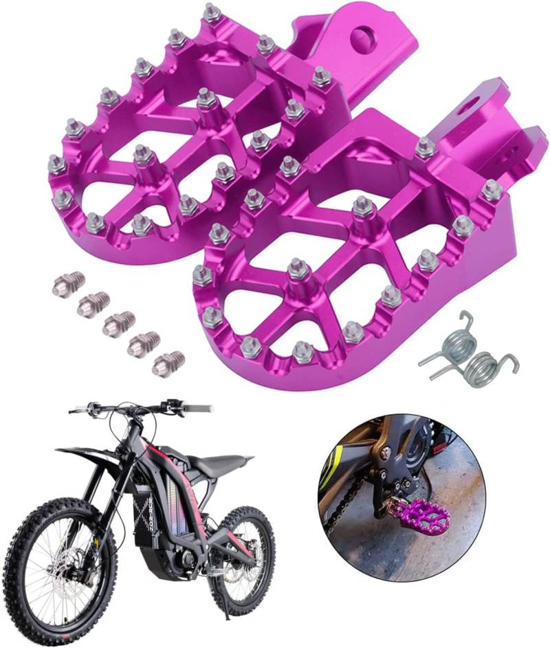 Dirt Bike Fußrasten Motorrad Fußrasten Fußpedale Auflagen CNC für Sur Ron Light Bee S/X Segway X260 X160 CRF150F 2003-2019 CRF230F 2003-2019 Pit Bike Lila von AnXin