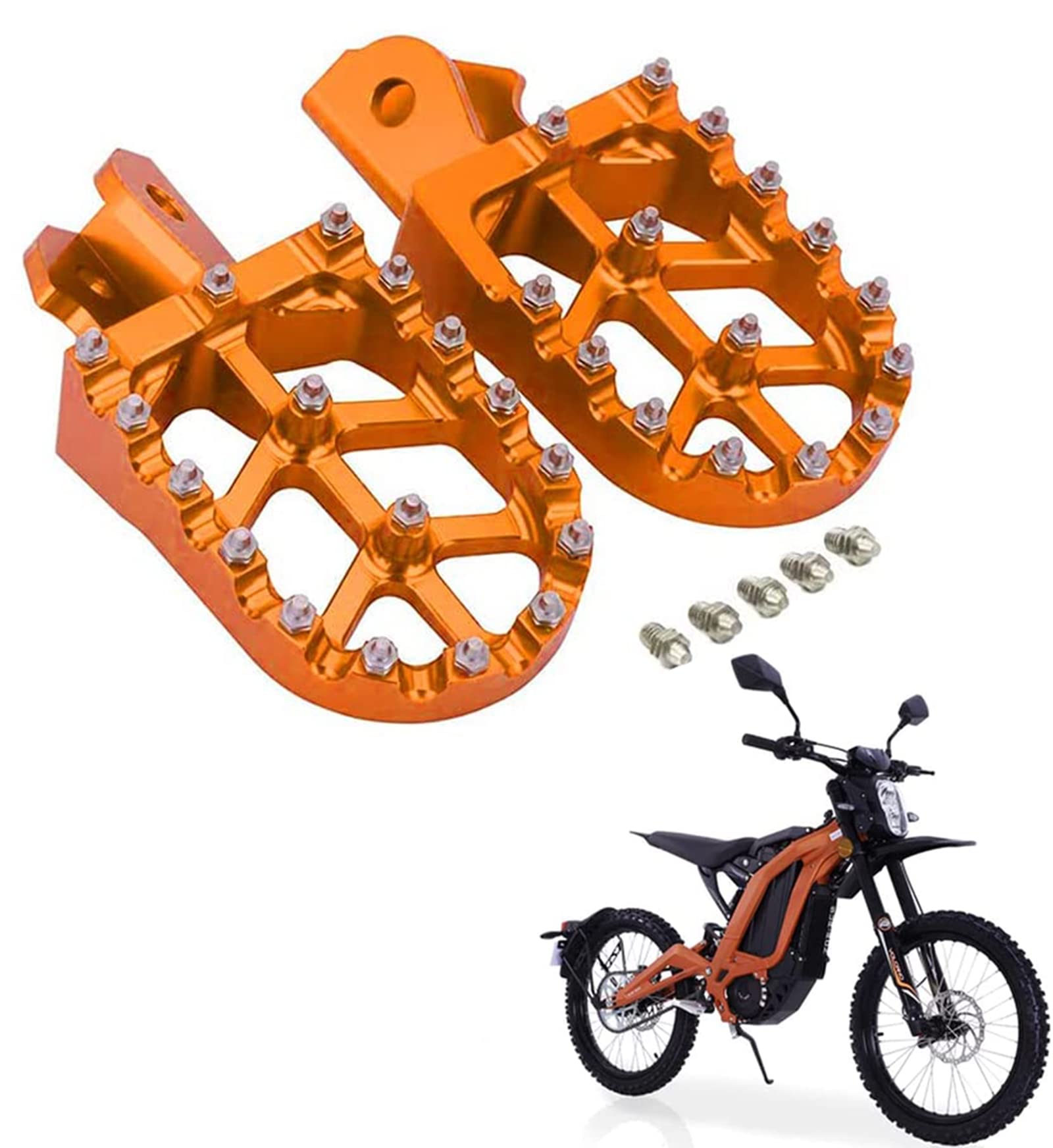 Dirt Bike Fußrasten, Motorrad-Fußrasten, CNC, für Surron/Light Bee/Sur Ron S/Sur Ron X/X160/X260 CRF150F CRF230F 2003–2017 – Orange von AnXin