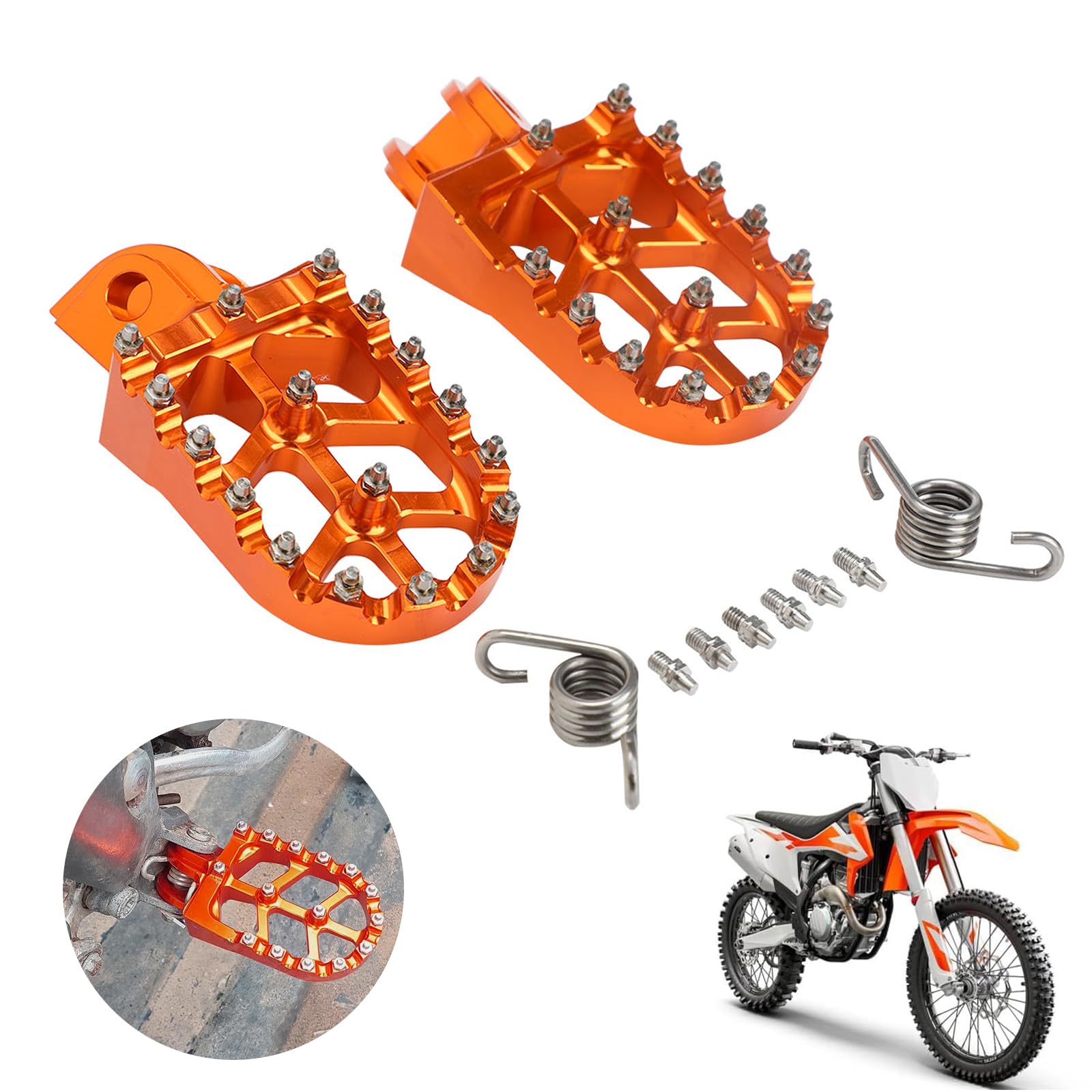 Fußrasten Fußrasten Pedale CNC für SX SXF EXC EXCF XC XCF XCW XCFW SMC 65 85 125 150 200 250 300 350-1290 Motorrad von AnXin