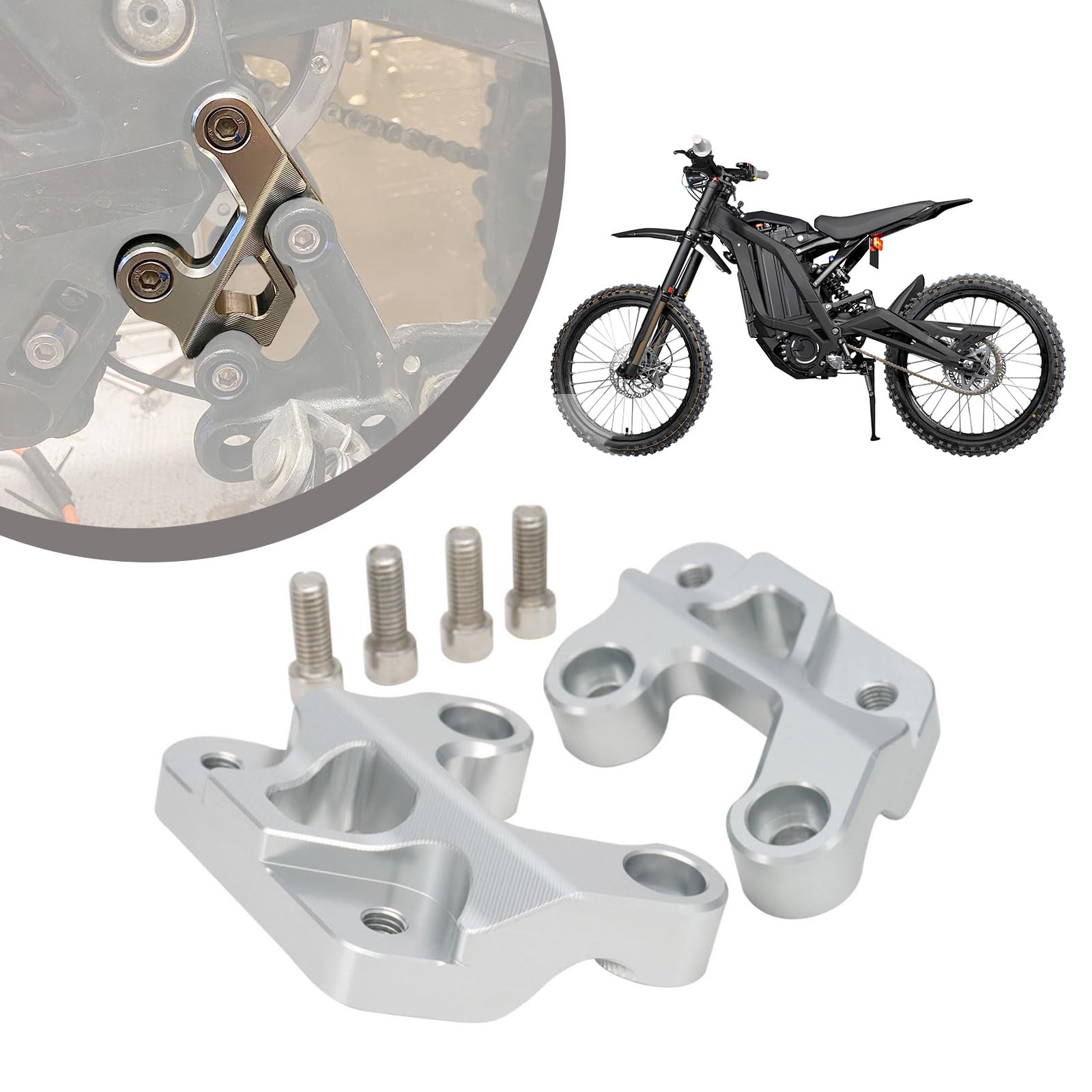 Fussrasten Halter für Sur Ron, Fussrastenhalter Motorrad CNC Geringere Höhe für Sur Ron Light Bee X/S/L1E, Seg.way X260/X160, Silber von AnXin