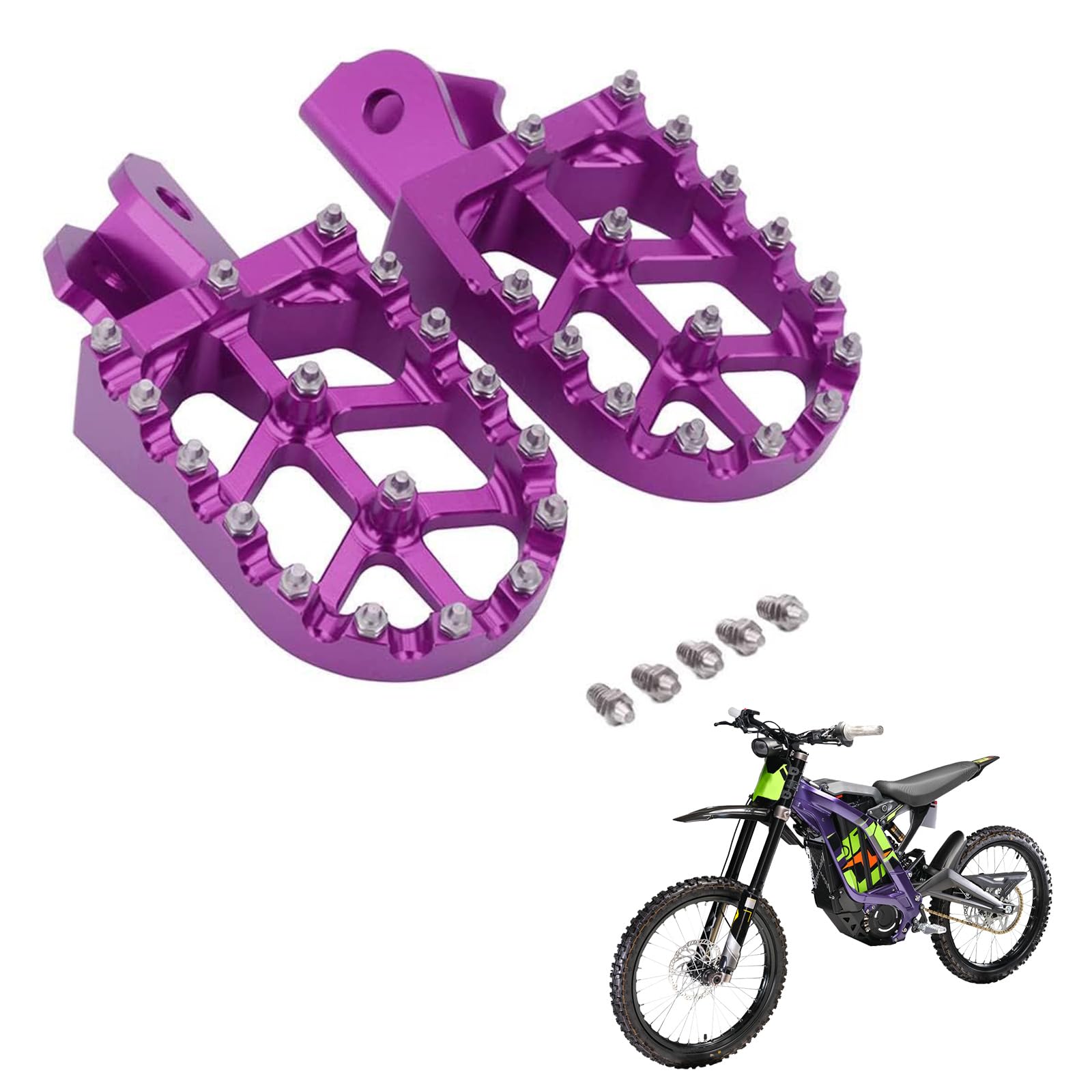 Anxin CNC-Fußrasten für Surron/Light Bee/Sur Ron S/X/X160/X260 CRF150F CRF230F 2003-2017, Aluminium, Violett von AnXin