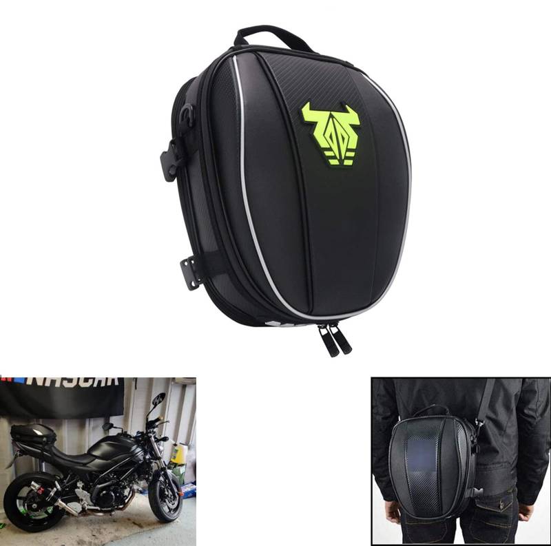 AnXin Motorrad Rucksack, Motorrad Hecktasche - Dual Wasserdicht Gepäcktasche Motorradsitz Hecktasche Rucksack Motorrad Satteltaschen Multifunktionstasche Sport - Grün von AnXin