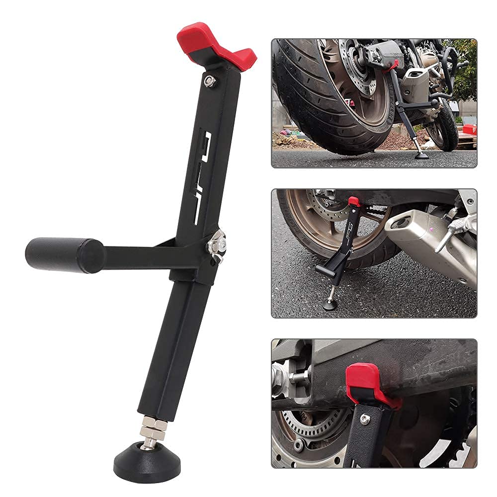 Motorrad Ständer Lift Jack Stand Paddock Ständer Vorderrad und Hinterrad Ständer mit Griff klappbar für die meisten Motorräder Dirt Pit Bike Street Bike On/Off Road Rot von AnXin