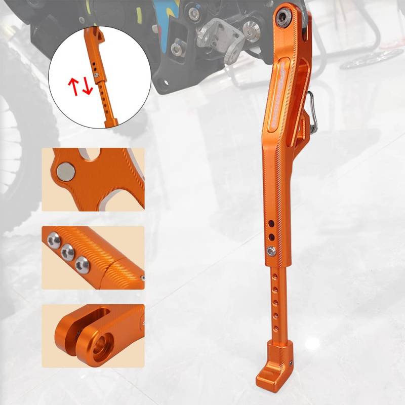 AnXin Sur Ron Motorrad Verstellbarer Kickstand Fuß Seite CNC Dirt Bike Kickstand für Elektro Dirt Bike Light Bee/Surron/Sur Ron X/Sur Ron S/X160/X260 Orange von AnXin