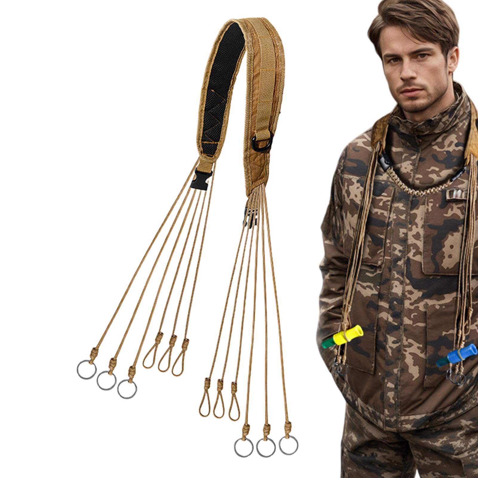 Entengurtträger, Duck Carrier Game Strap 12 Ringe Design Entenruf Pfeifen Lanyard Entenjagd Zubehör Verstellbares Jagdzubehör Für Eichhörnchen, Gänse, Vögel, Truthähne von Ancsttu