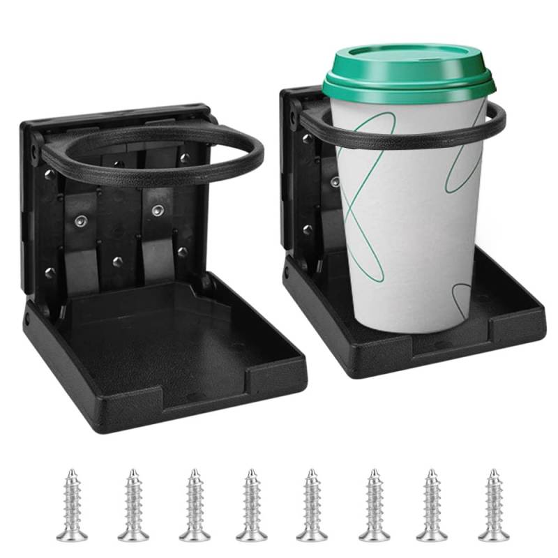 Angelkiss 2 Stück Auto-Getränkehalter, faltbar, Dosenhalter, verstellbarer Flaschenhalter, Getränkehalter, Kaffeebecherhalter, Getränkehalter für Boot, Auto, LKW von Angelkiss