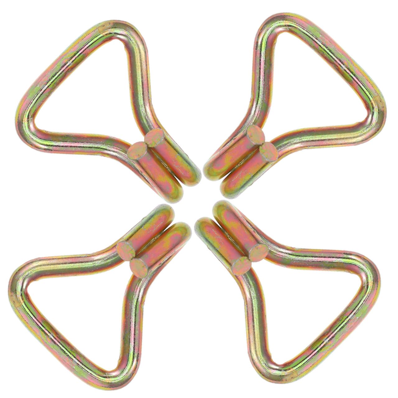 4 Stück Bündelhaken Zweireihige Haken Ratschenhaken zur Ladungssicherung Doppelhaken zur Wandmontage Doppelreihen-Haken Schwerlast-Haken Fahrräder Spanngurthaken Riemenhaken Stahl Angoily von Angoily