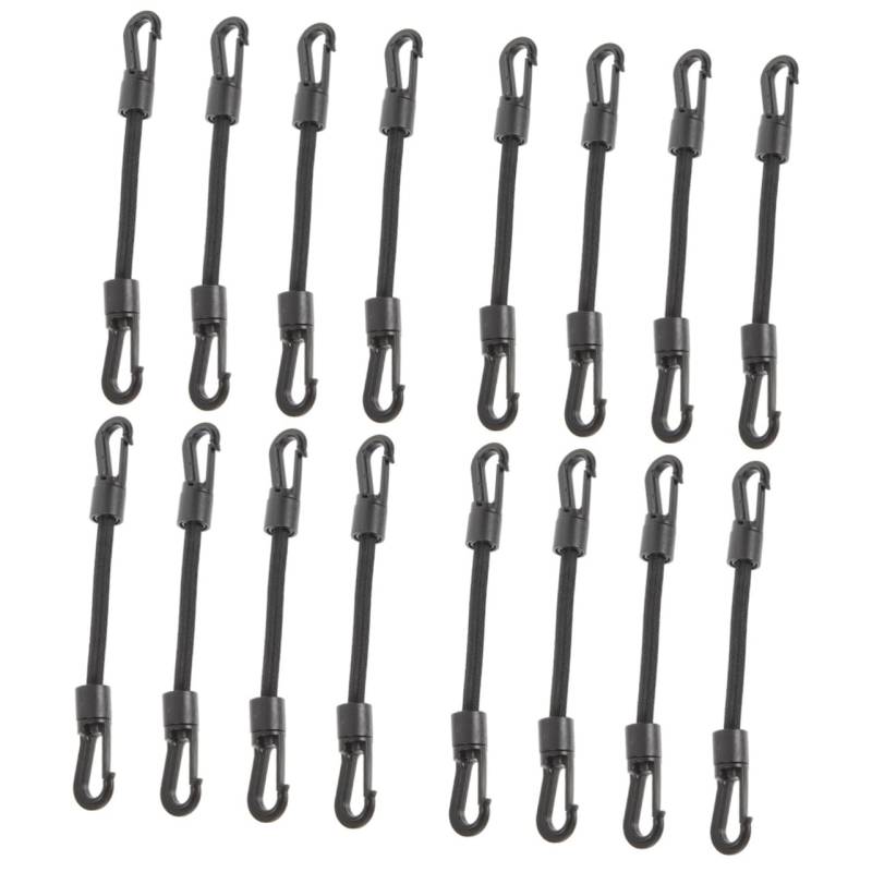 Angoily 4 Sätze Kajak Elastisches Seil Träger Stark Elastischer Riemenhaken Elastisches Band Strechgürtel Wandvertäfelung Kajakwagen Campingversorgung Hakenseil Gummiseil Black 4 Stück * 4 von Angoily