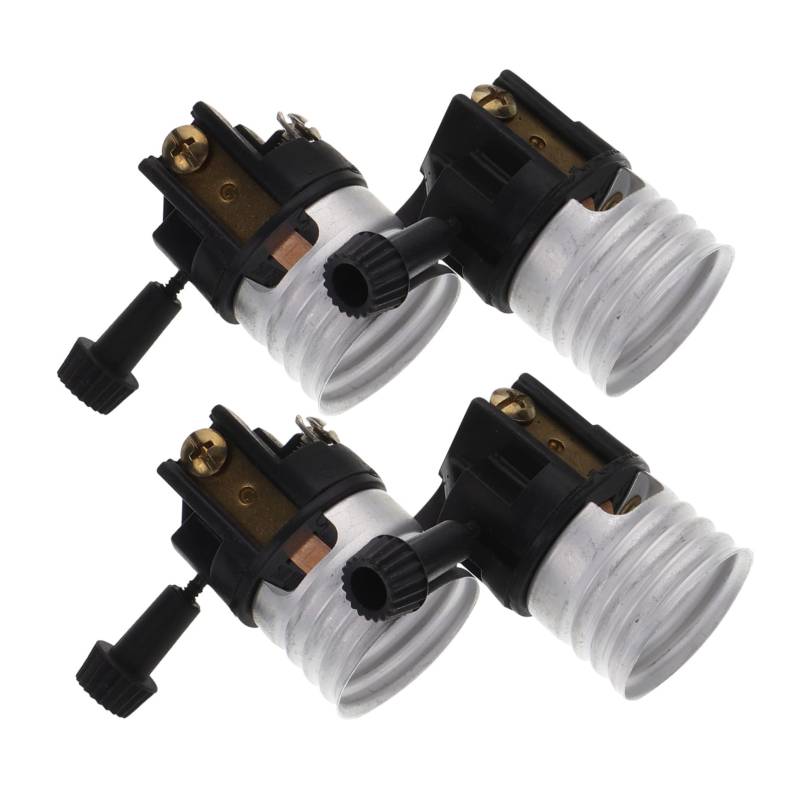 Angoily 4 Stück Dimmschalter für die Lampenfassung LED-Lampen Lampensockel Adapter Deckenlampe E26 Sockel betrieben drehschalter schreibtischlampe Lampenhalter Sockel der Glühbirne Plastik von Angoily