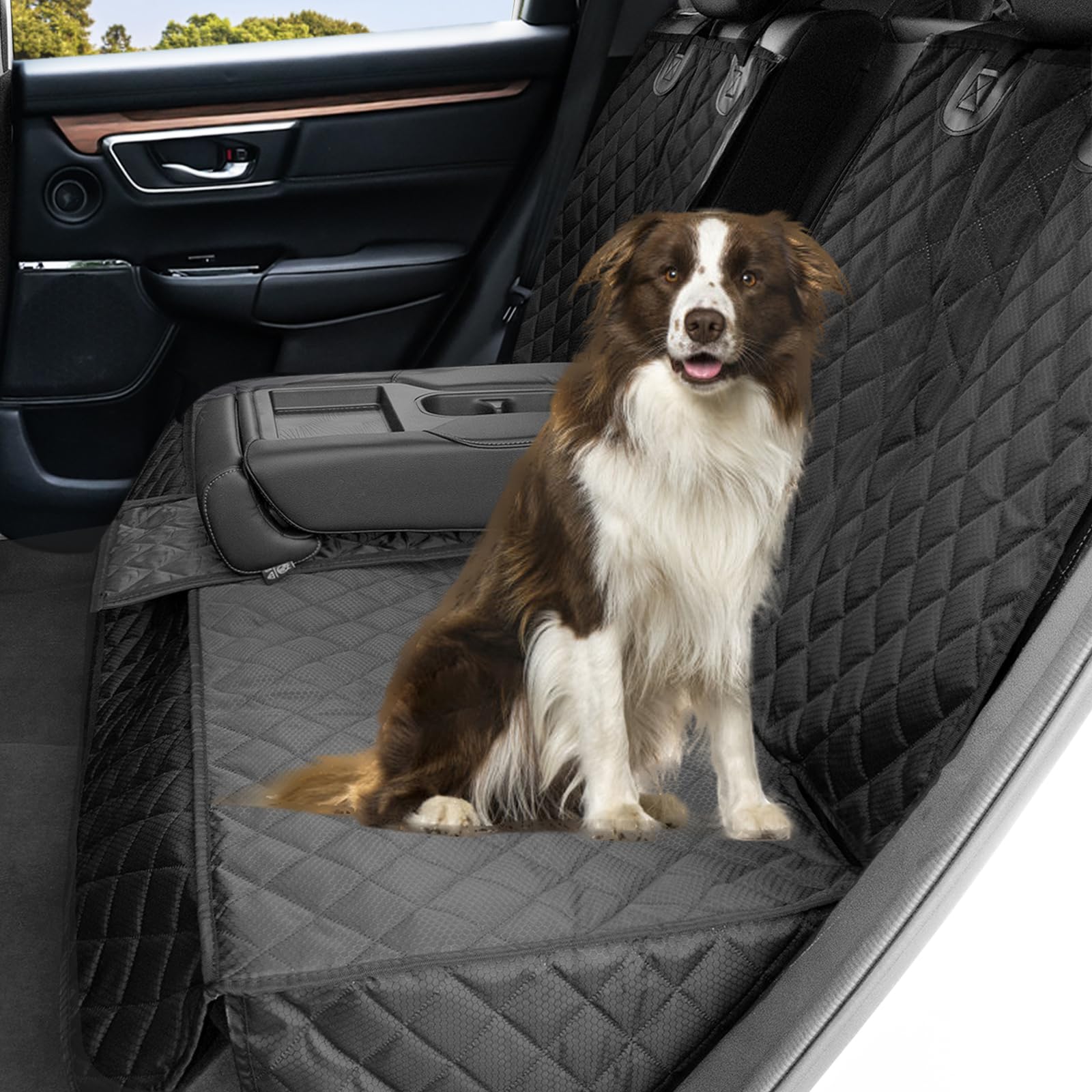 Angooni Auto Hundedecke Rücksitz - Hundedecke Auto Rückbank (135×120cm) - Wasserdicht, Rutsch, Kratzfeste Hundeschutz Auto Rückbank - Rückbank Hundeschutz Universelle von Angooni