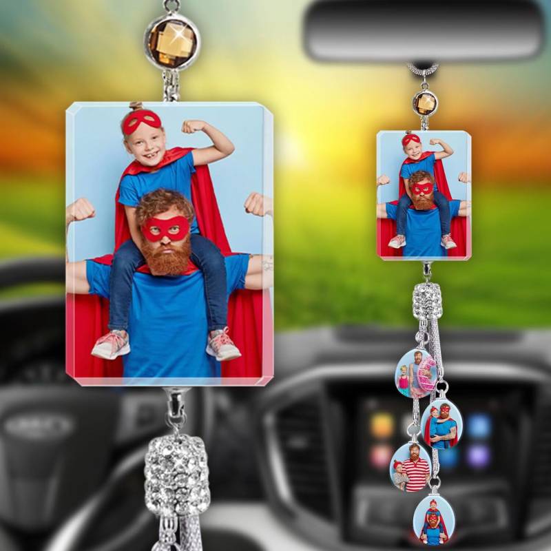 Personalisierte Foto Auto Rückspiegel Ornament/Autozubehör Auto Charm/Anhänger Kristall Schöne Ornament Zubehör-Gut für Geschenk von Angry Egg Boy