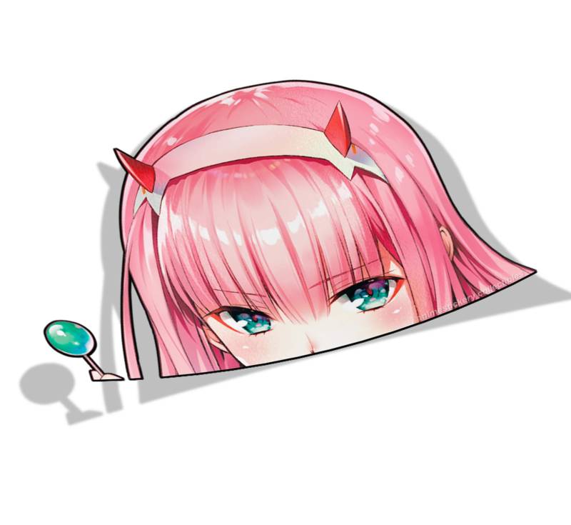 Anime Sticker Darling in The Franxx – Zero Two – Big Head – Peeker – Vinyl-Aufkleber 4" x 6" DITF_BH009 von Anime Sticker