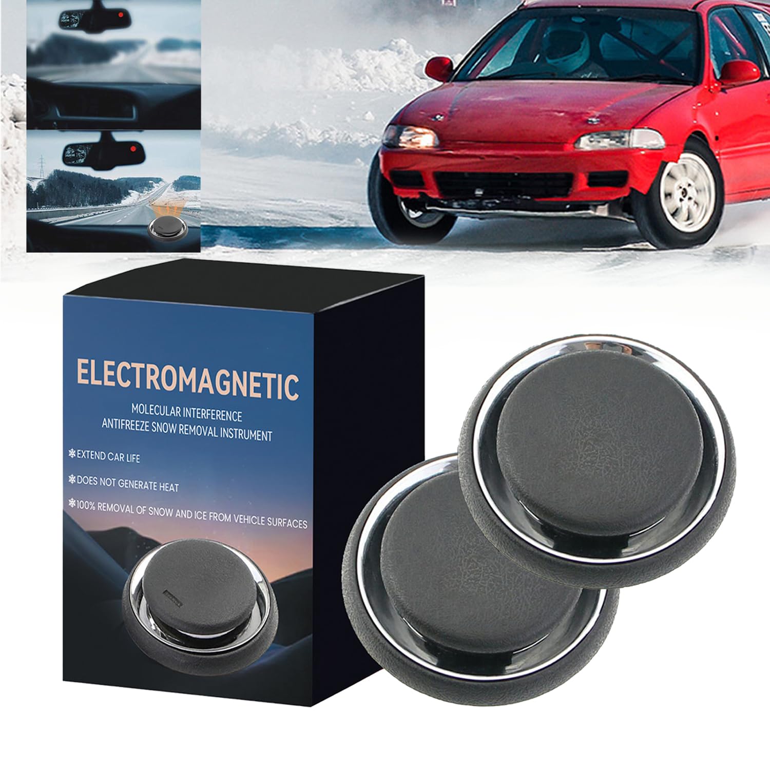 Elektromagnetisches Schneeräumgerät fürs Auto,Elektromagnetisches Frostschutzgerät fürs Auto,2024 Upgrade für Frostschutzgerät fürs Auto und Homeoffice (2PCS) von Ankepw