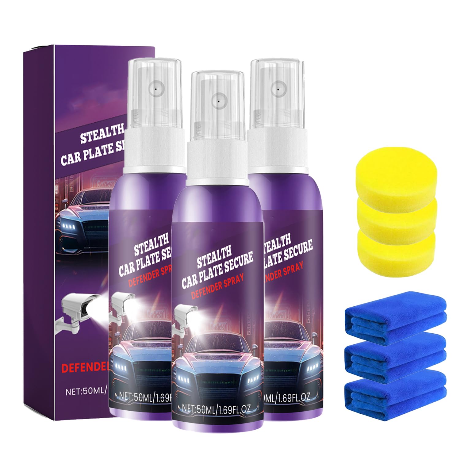 Unsichtbares Autokennzeichenspray,Unsichtbares Kennzeichenspray,Kennzeichenkamera-Blockerspray,Kennzeichenspray gegen Kameras, Kennzeichenspray für Kameras (3PCS) von Ankepw