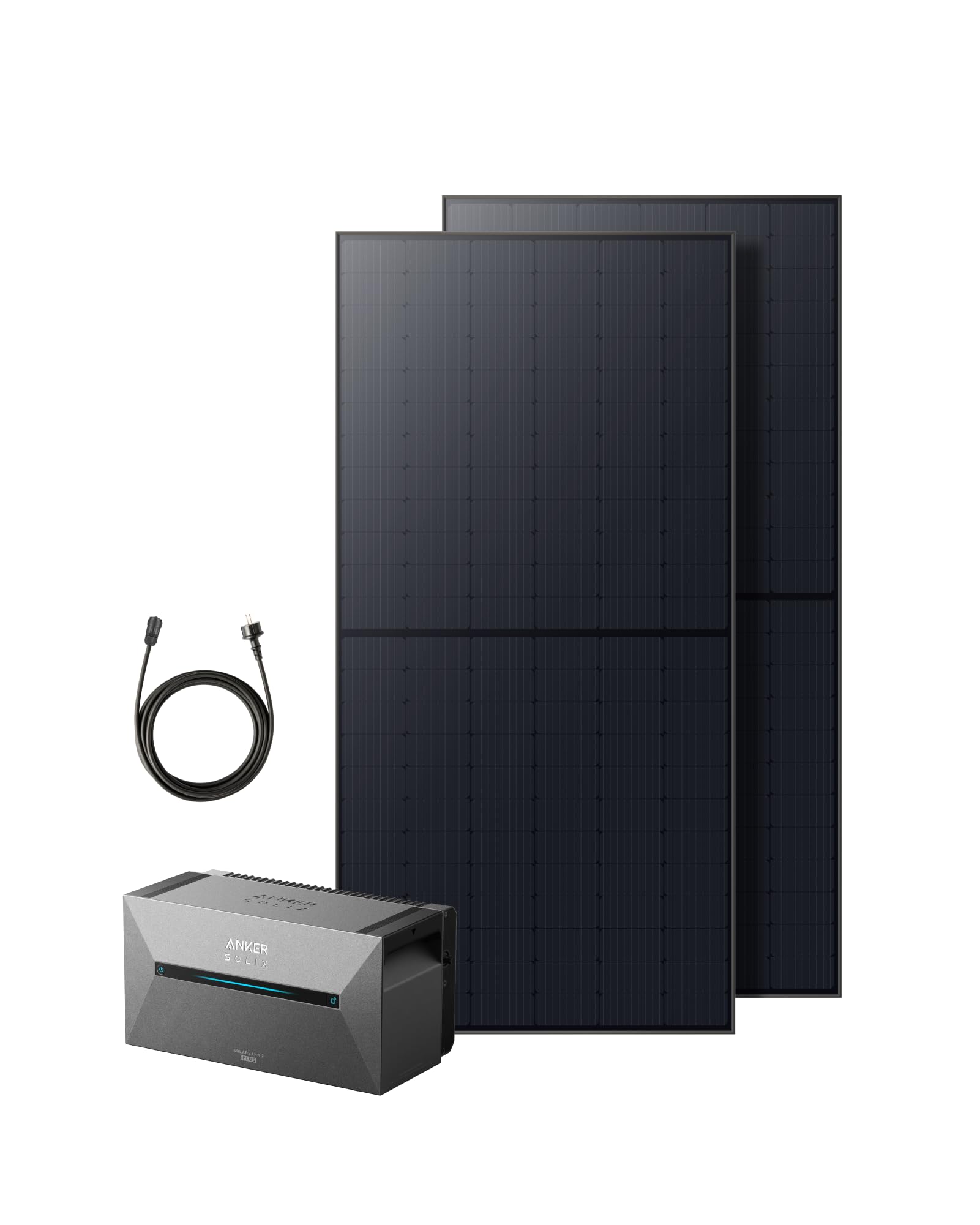 Anker SOLIX Balkonkraftwerk mit Speicher (1080W | 1600Wh), Solarbank 2 E1600 Plus 1600Wh Speicher für Balkonkraftwerk, 2× RS50B Solarpanel (540W), 2 MPPT, 1000W AC, Plug&Play von Anker