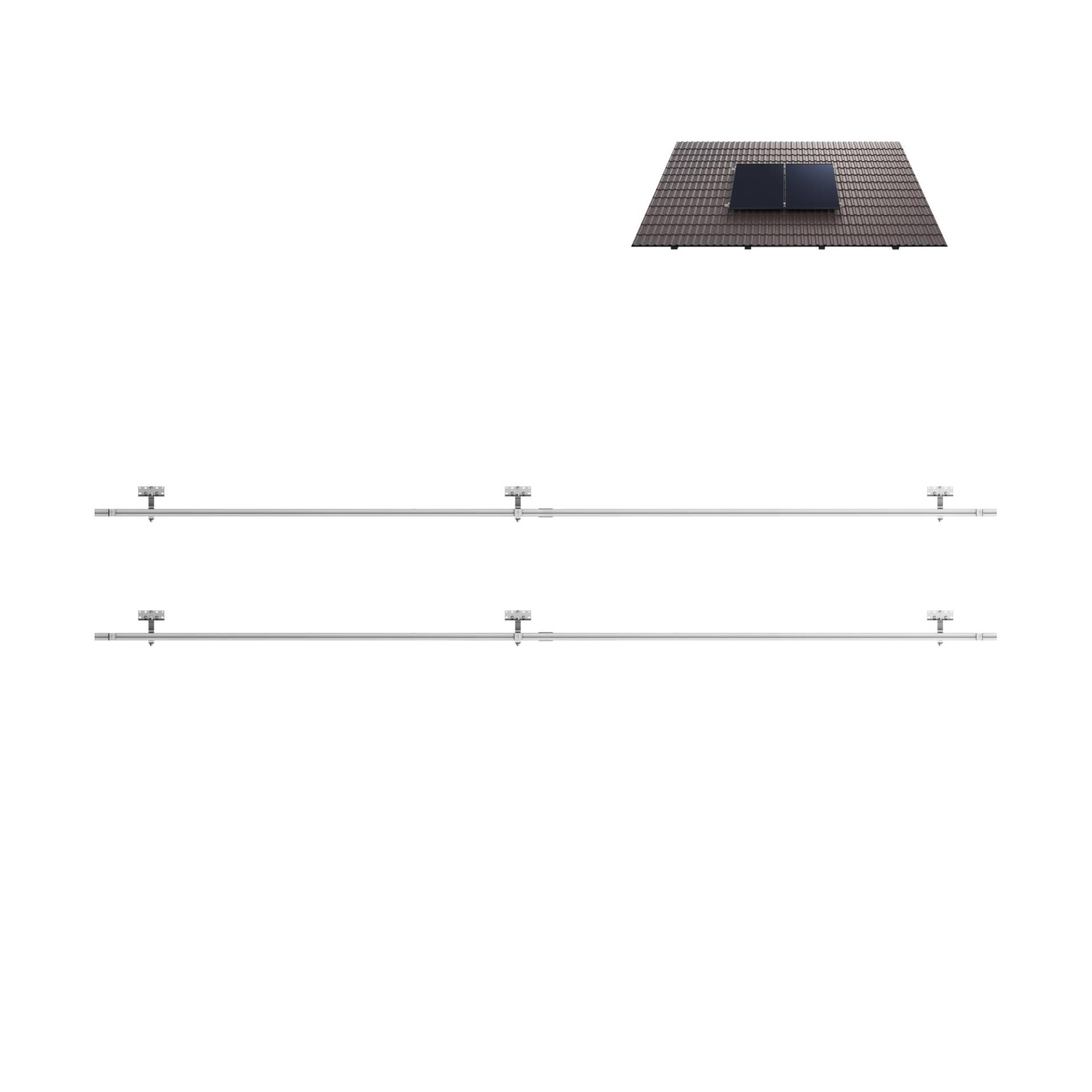 Anker SOLIX Schrägdachhalterungen, 2-Panel, Ziegeldach, Aluminiumlegierung, wetterfest und robust, silberfarben, Solarmodul-Halterung für Balkonkraftwerke von Anker