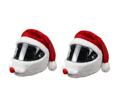 Anloximt 2Pack Weihnachten Motorradhelm Abdeckung Lustige Helm Abdeckung Full Face Motorradhelm Abdeckung Motorradhelm Abdeckung für Motorradhelm Reiten Skifahren von Anloximt