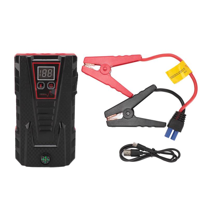 1000 A Lithium Starthilfepaket, Verbessertes QDSP Autobatterie Boosterpaket für 6 Liter Benzin- und 5,5 Liter Dieselmotoren mit 3 Modus LED Taschenlampe und 18 W Schnelllade USB von Annadue