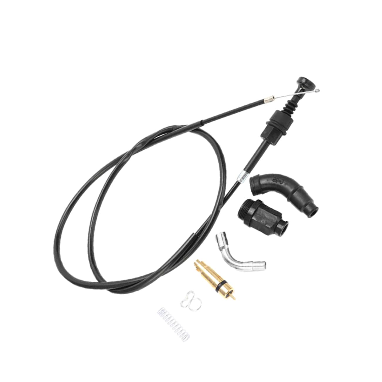 Anneome 1 Satz Choke-Kabel motorradzubehör motorroller zubehör choke cable plunger kit Chokezug universal Motorradteile Kopfhörer Zubehör für Motorräder Chokeschnur und Kolben Abs Black von Anneome