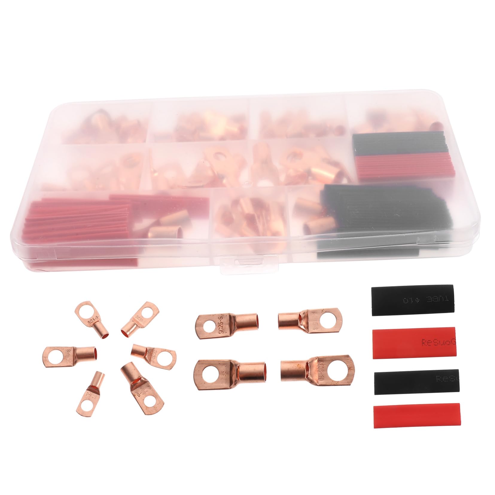 Anneome 1 Set SC-Guckloch-Kupferklemmenblock mit Schrumpfschlauch und blanker Kupfernase Bausatz Halter Luft trennen geldschrank beemysafe car Schrumpf-Kit Kabelverbinderklemmen Polyolefin von Anneome