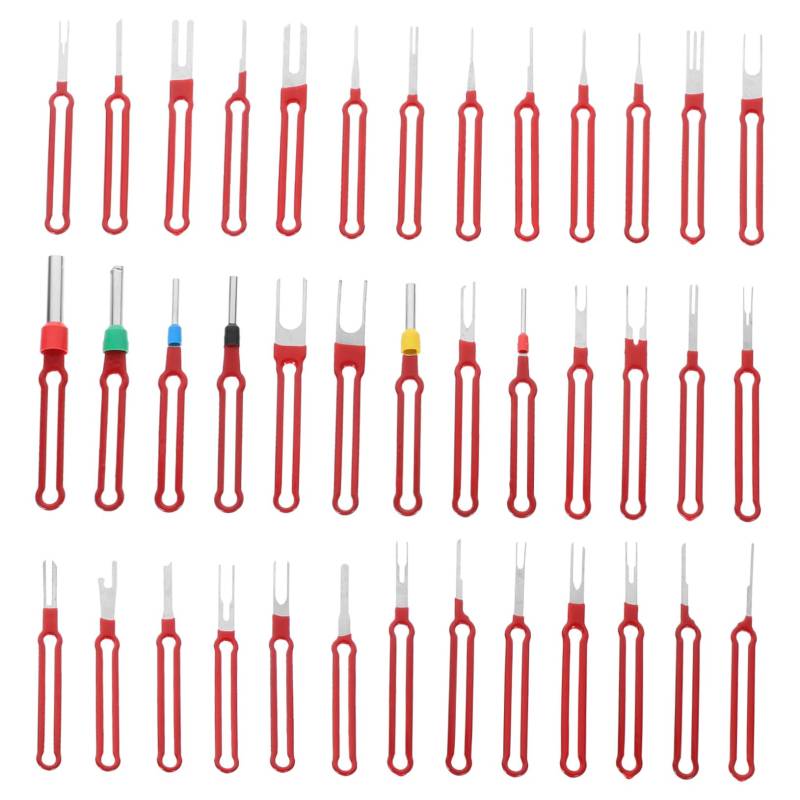 Anneome 39 Teiliges Auto Terminal Removal Tool Kit Elektrisches Pin Entfernung Werkzeug Für Kabelstecker 08 Bis Ejektor Set Zur Demontage Von Kabelanschlüssen Rotes Design von Anneome