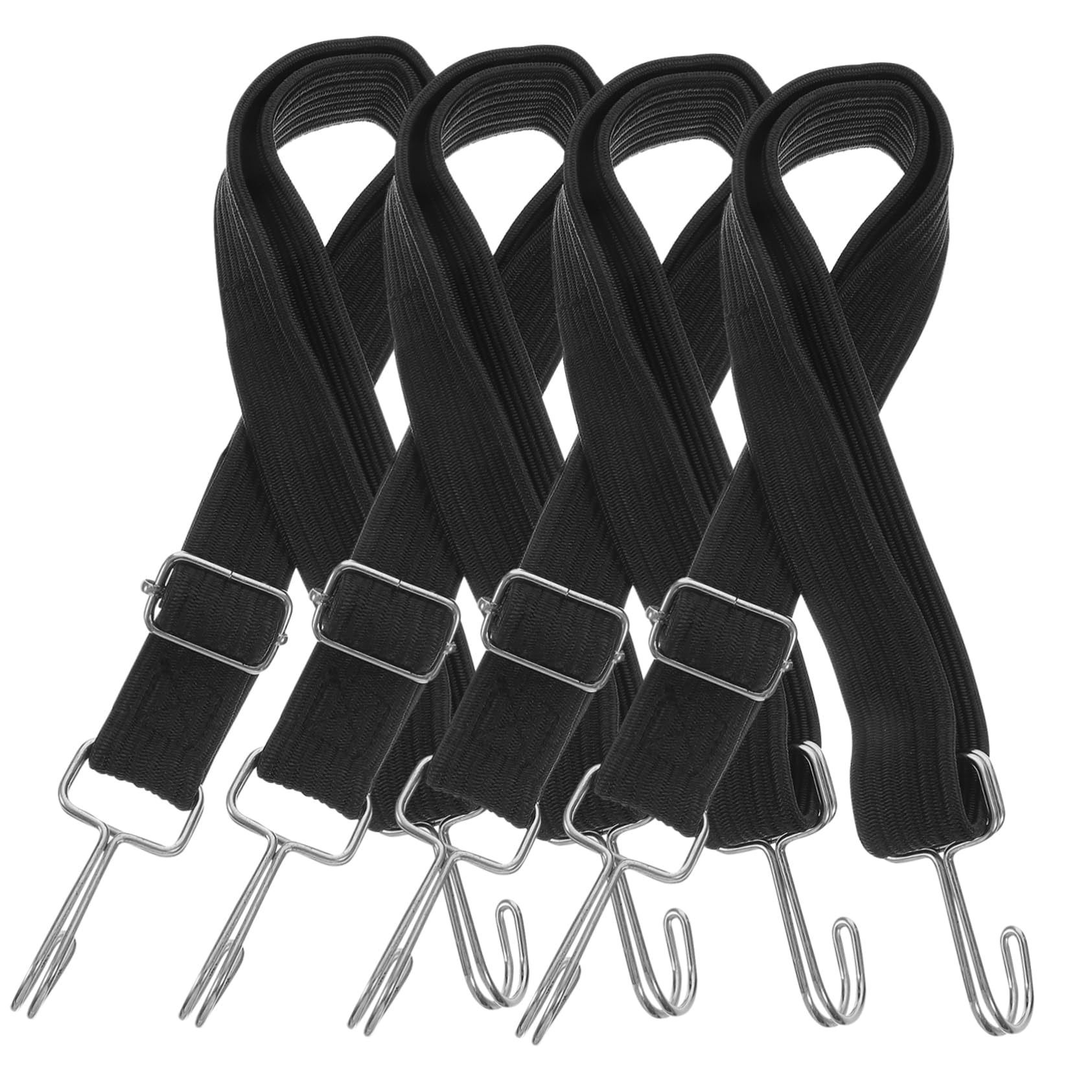 Anneome 4er Set Bungee Cord Mit Haken Verstellbarer Gummizug Robuste Spanngurte Mit Metallklammer Ideal Für Camping Outdoor Aktivitäten Fahrräder Und Transport von Anneome