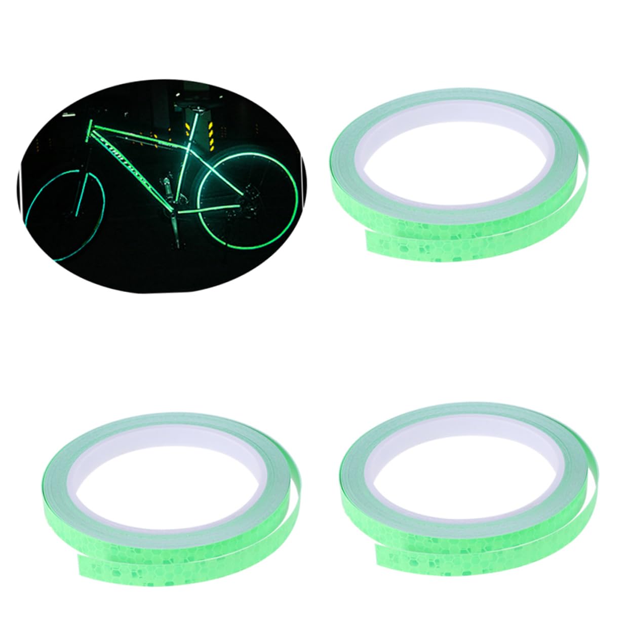 Anneome 5St reflektierendes Autoaufkleber reflektierende Warnstreifen Fahrrad-Reflektorband Fahrrad Reflektierende Aufkleber Fahrrad Felgen Aufkleber reflektierendes Klebeband Green von Anneome