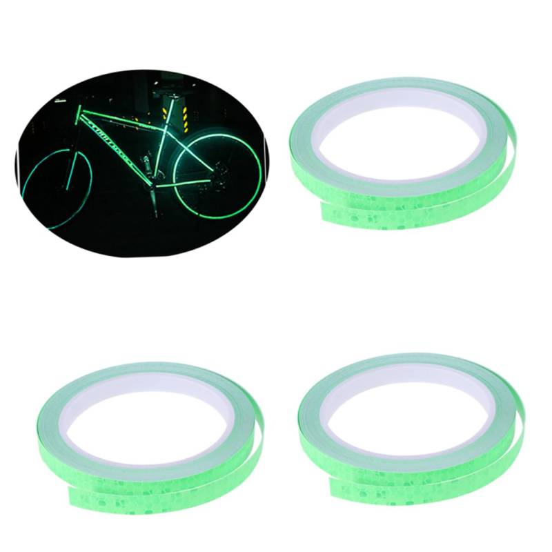 Anneome 5St reflektierendes Autoaufkleber reflektierende Warnstreifen Fahrrad-Reflektorband Fahrrad Reflektierende Aufkleber Fahrrad Felgen Aufkleber reflektierendes Klebeband Green von Anneome