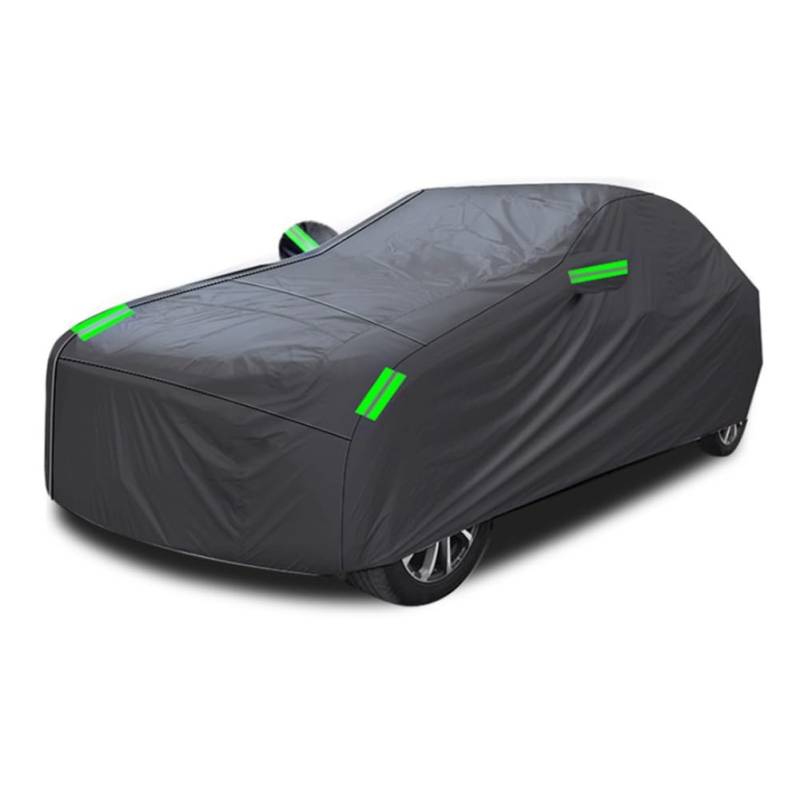 Anneth 1 Stück Limousine Vollgarage Universal Schwarz Outdoor Wasserdicht Sonne Schnee Regenschutz Reflektierende Streifen Autoabdeckung von Anneth