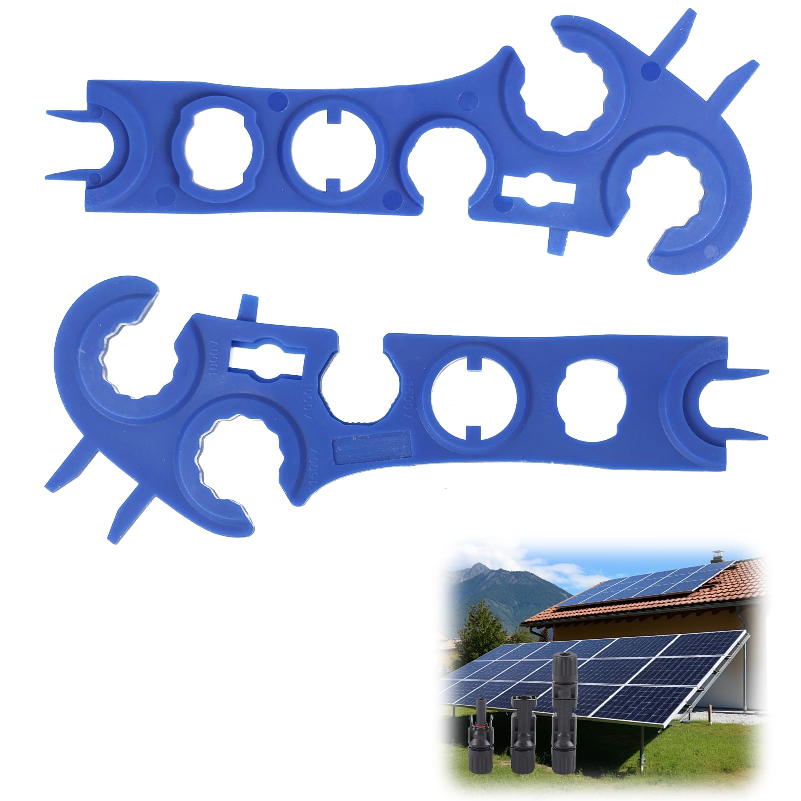 1 Paar Solar Schraubenschlüssel, 8-in-1 Solar Disconnect Schraubenschlüssel für Alle Modelle Solar Stecker, MC4 Stecker Werkzeug für Solarstecker Wartung von Anrbb