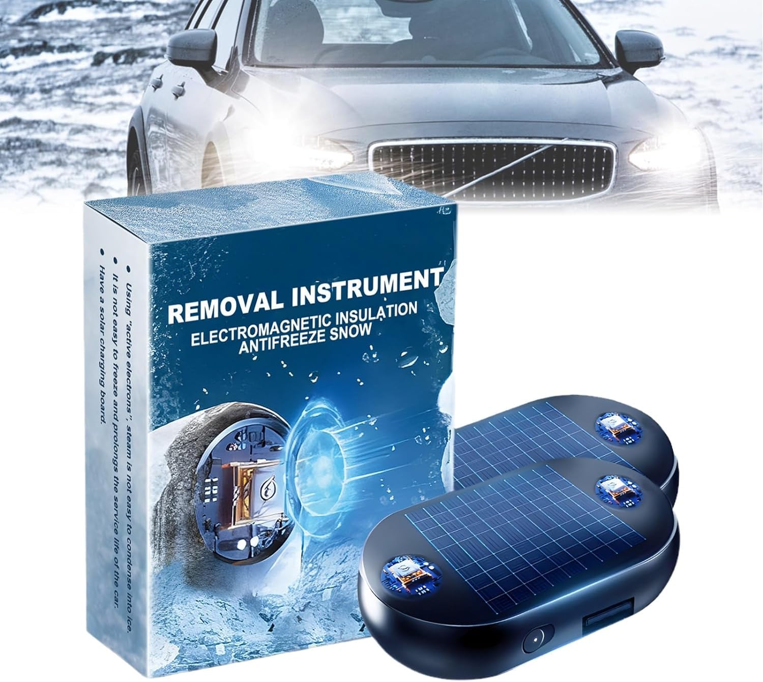 Anshka Solar Elektromagnetische Molekulare Interferenz Freeze und Schnee Entferner, Tragbare kinetische Molekulare Heizung, Frostschutzmittel Auto Schnee Entfernung Gerät Auto Defroster (2pcs) von Anshka