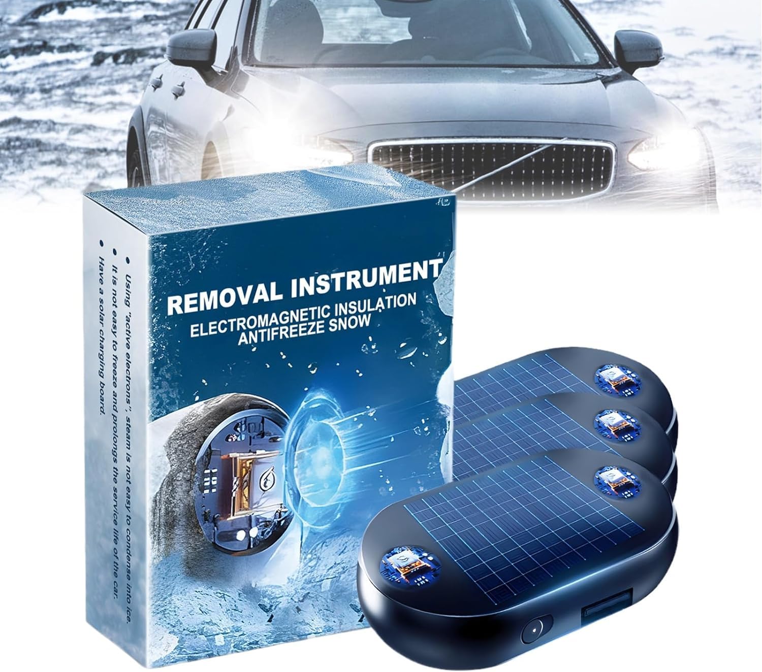 Anshka Solar Elektromagnetische Molekulare Interferenz Freeze und Schnee Entferner, Tragbare kinetische Molekulare Heizung, Frostschutzmittel Auto Schnee Entfernung Gerät Auto Defroster (3pcs) von Anshka