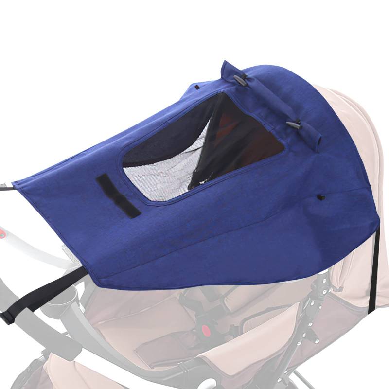 Ansobea Universal Sonnensegel Kinderwagen,Marineblau Kinderwagen Sonnensegel mit UV-Schutz 50+ und Sichtfenster, sich an fast jeden Kinderwagen oder Buggy anpassen von Ansobea