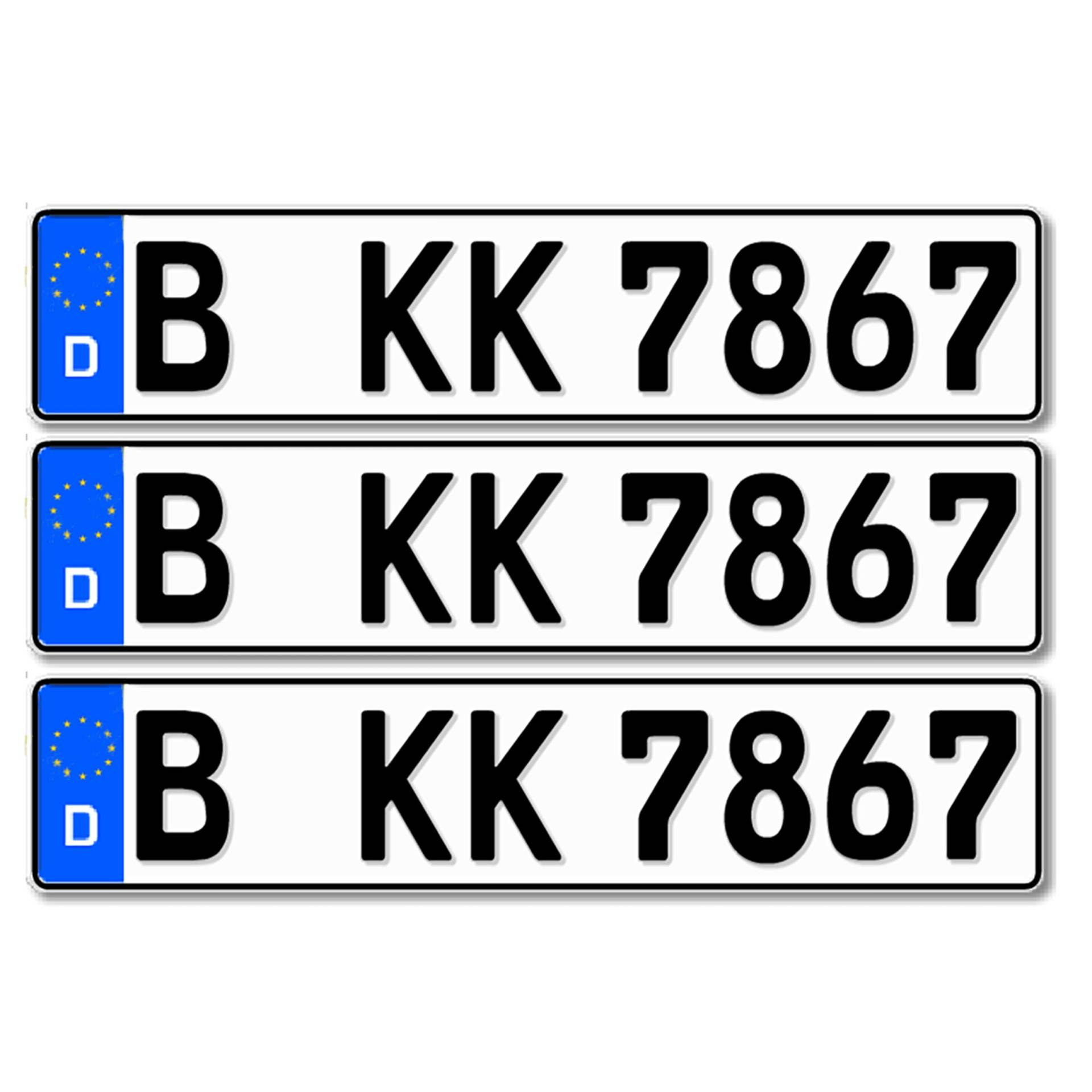 3 DIN-zertfizierte Euro-Kennzeichen | Kfz Kennzeichen für Deutschland von Antmas