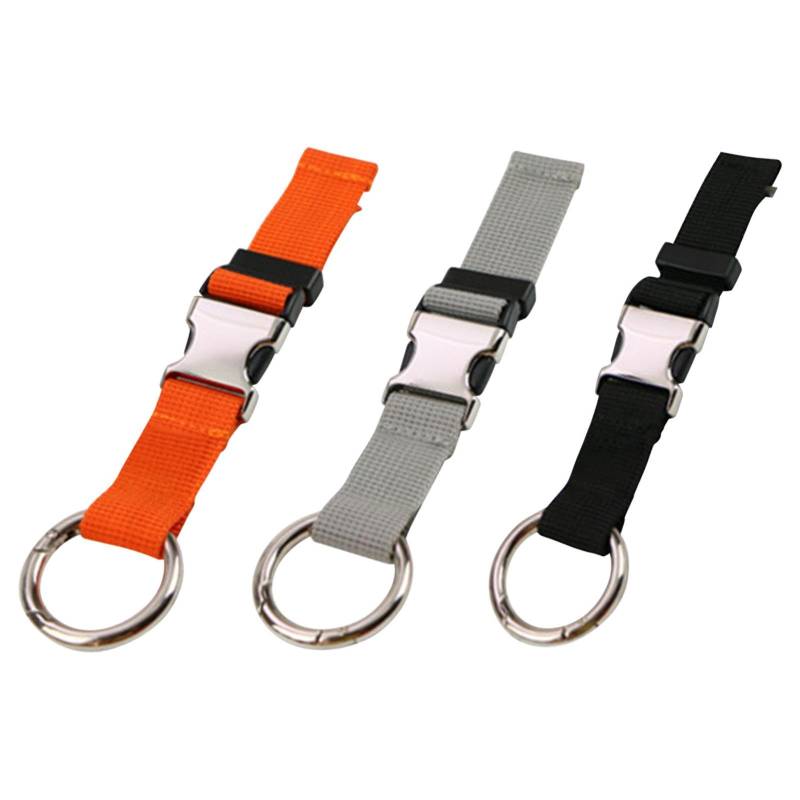 Gepäckgurte Koffergürtel, Rucksackhaken, Outdoor Gepäckhaken mit O Ring Haken und Silberner Verstellbarer Metallschnalle, Kleinteile Riemen Gürtel Reisezubehör(Black+Orange+Grey) von Anwangda