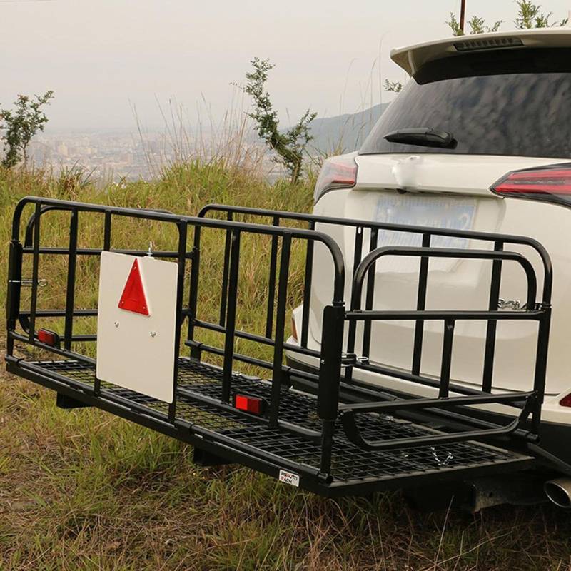 Klappbarer Anhängerkupplungs-Ladungsträger, 226 Kg Tragkraft, Hoher Seitlicher Gepäckträger, Passend für 2-Zoll-Anhängerkupplungen für Auto, SUV, Camping, Reisen von Aoixdsar